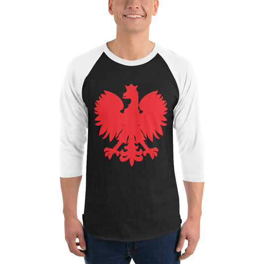 Polish Eagle 'Red' | Design #007 | 3/4 sleeve raglan shirt