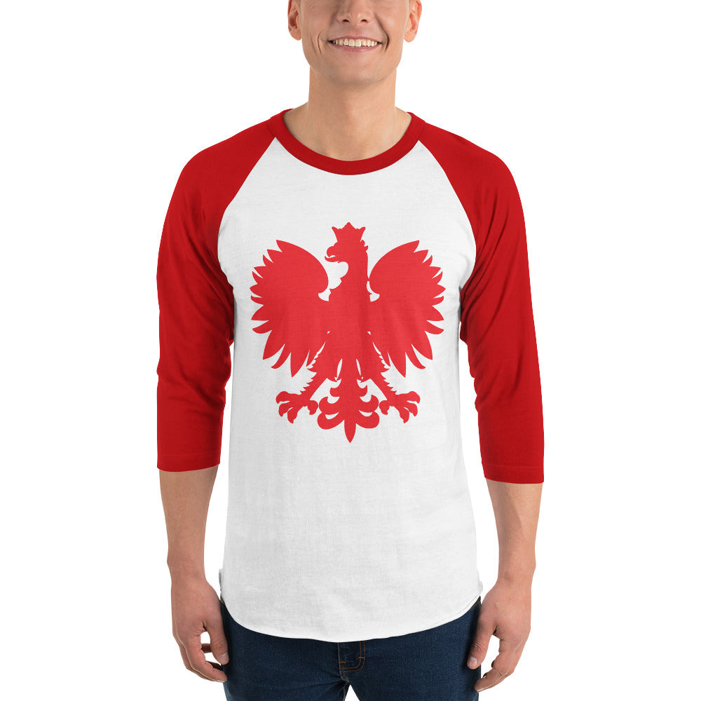 Polish Eagle 'Red' | Design #007 | 3/4 sleeve raglan shirt