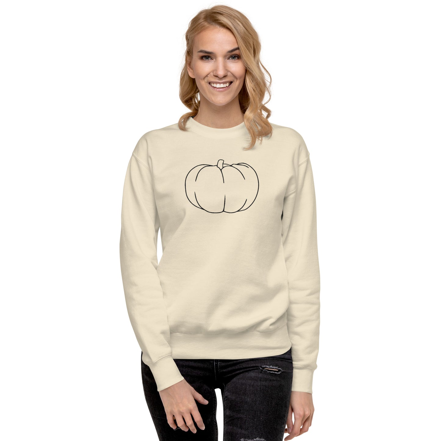 Pumpkin Outline Crewneck | Unisex Premium Sweatshirt