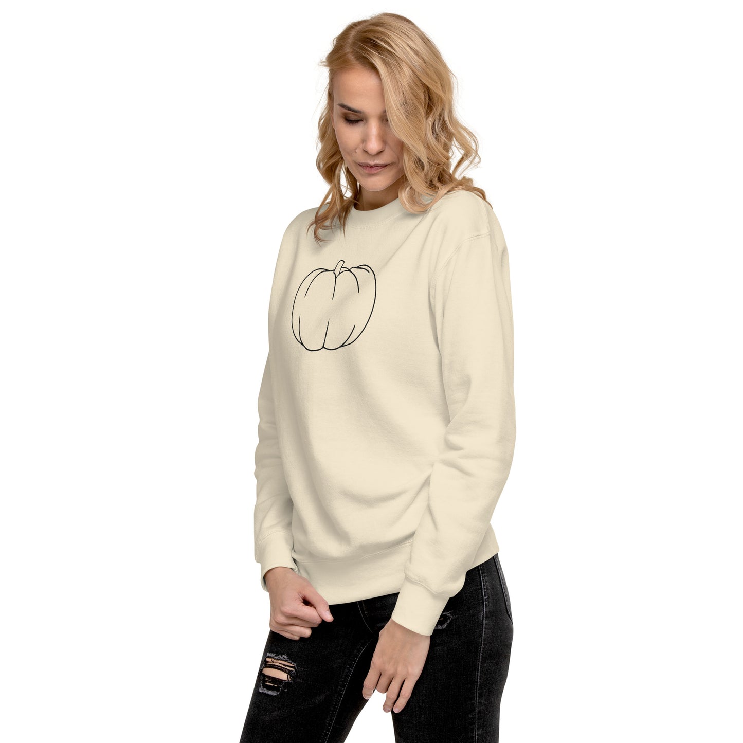 Pumpkin Outline Crewneck | Unisex Premium Sweatshirt