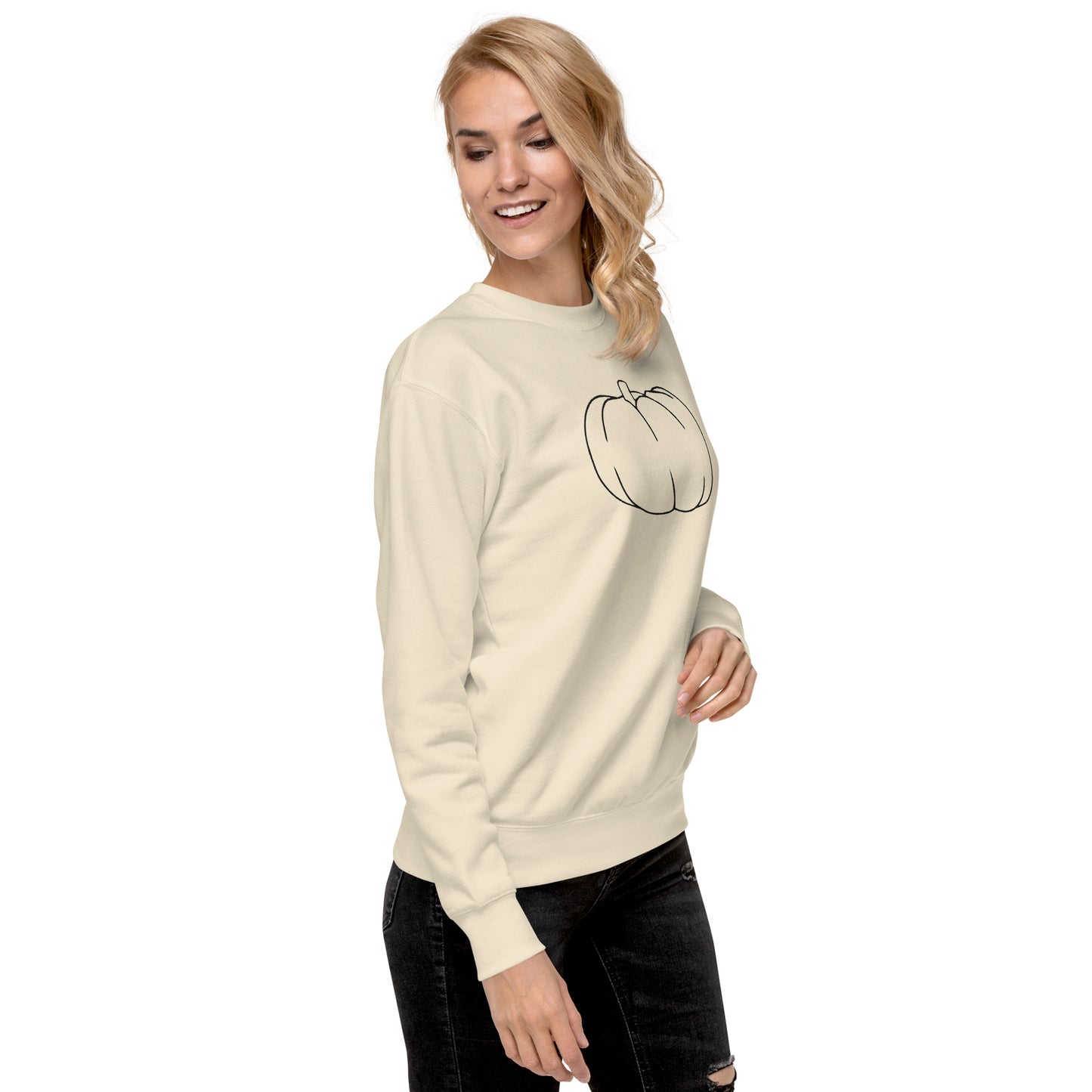 Pumpkin Outline Crewneck | Unisex Premium Sweatshirt