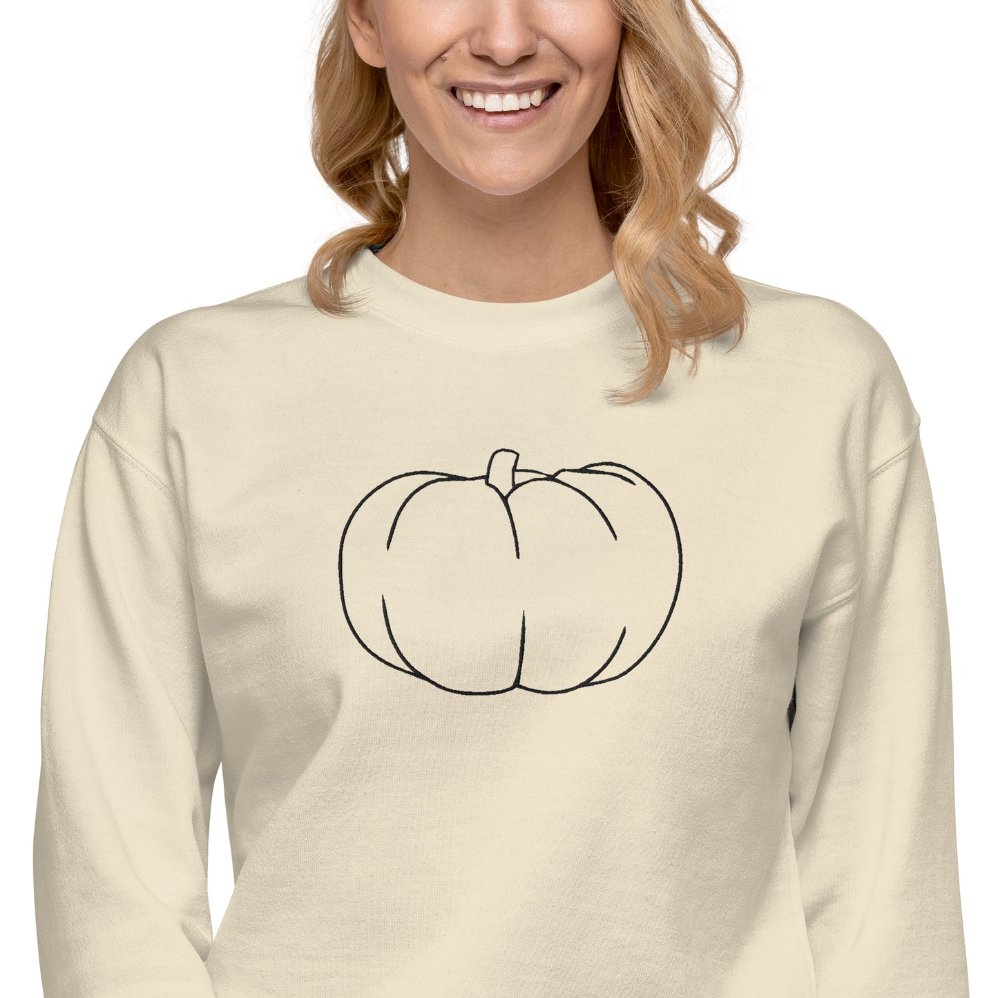 Pumpkin Outline Crewneck | Unisex Premium Sweatshirt