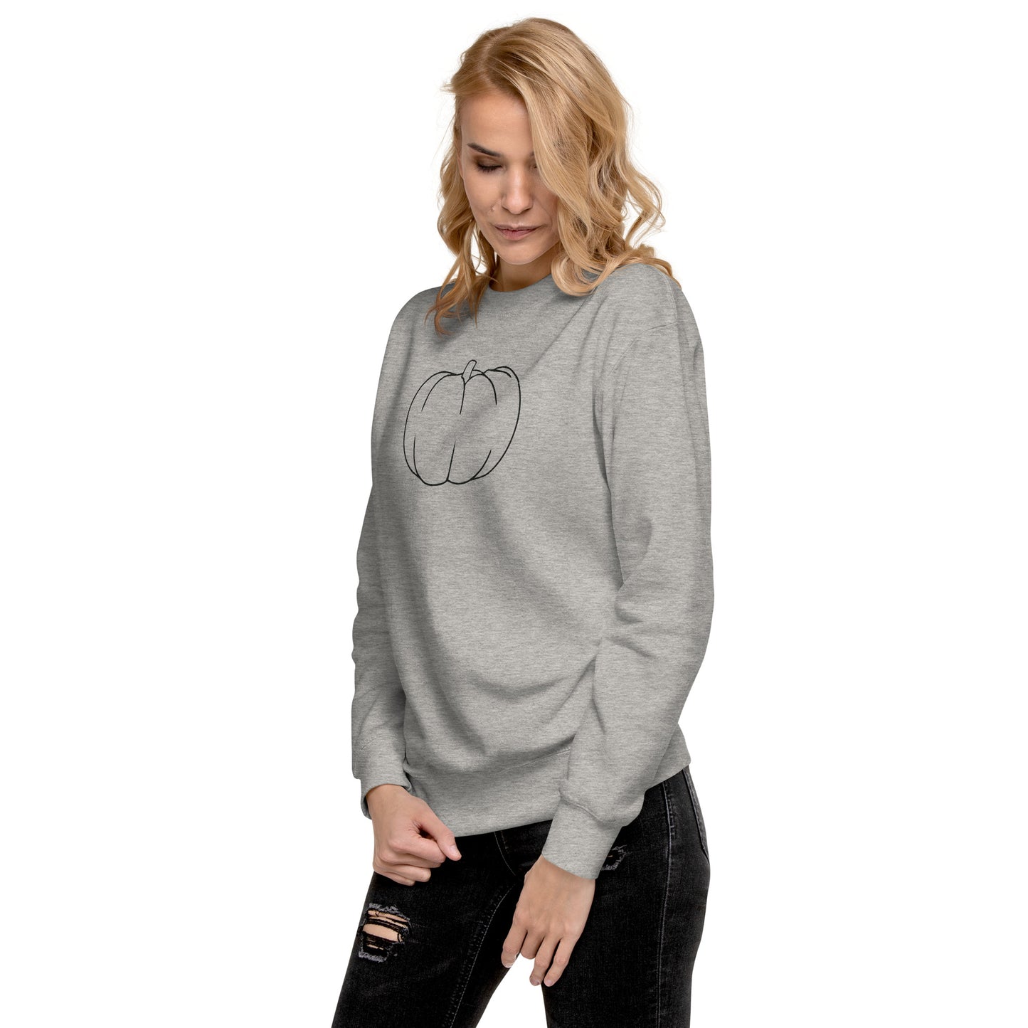 Pumpkin Outline Crewneck | Unisex Premium Sweatshirt