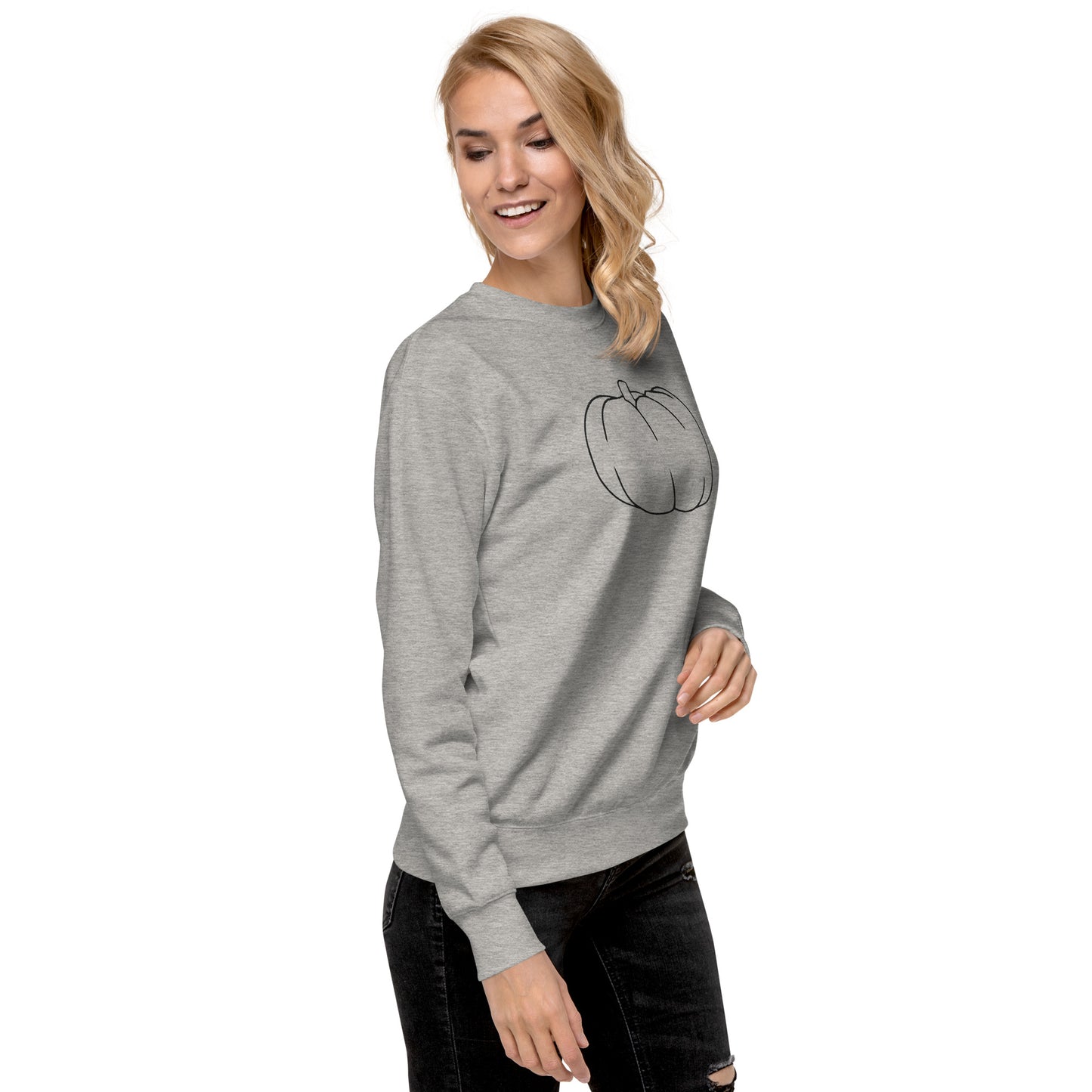 Pumpkin Outline Crewneck | Unisex Premium Sweatshirt