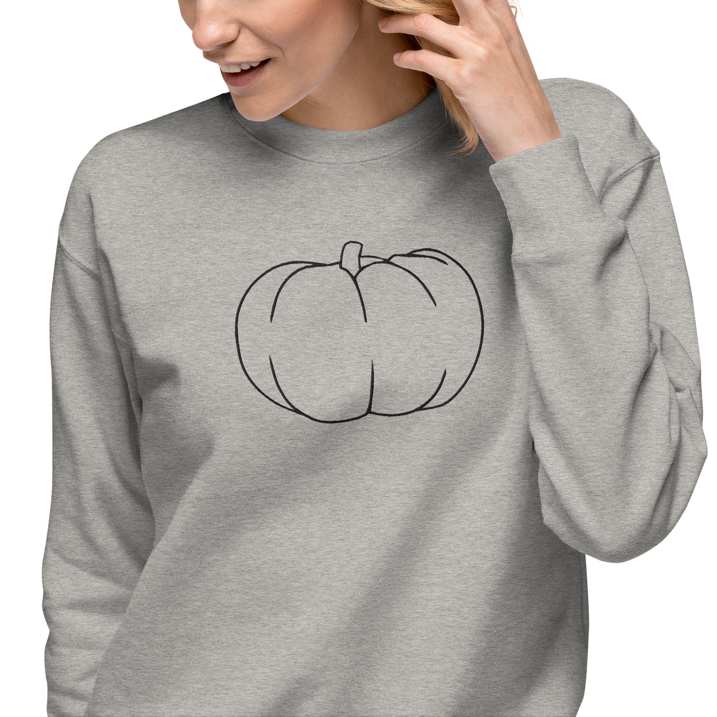 Pumpkin Outline Crewneck | Unisex Premium Sweatshirt