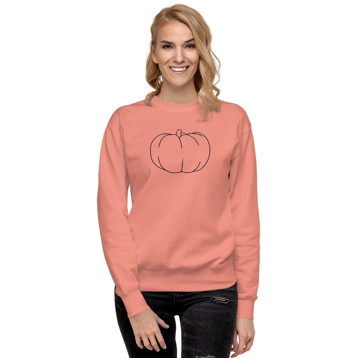 Pumpkin Outline Crewneck | Unisex Premium Sweatshirt