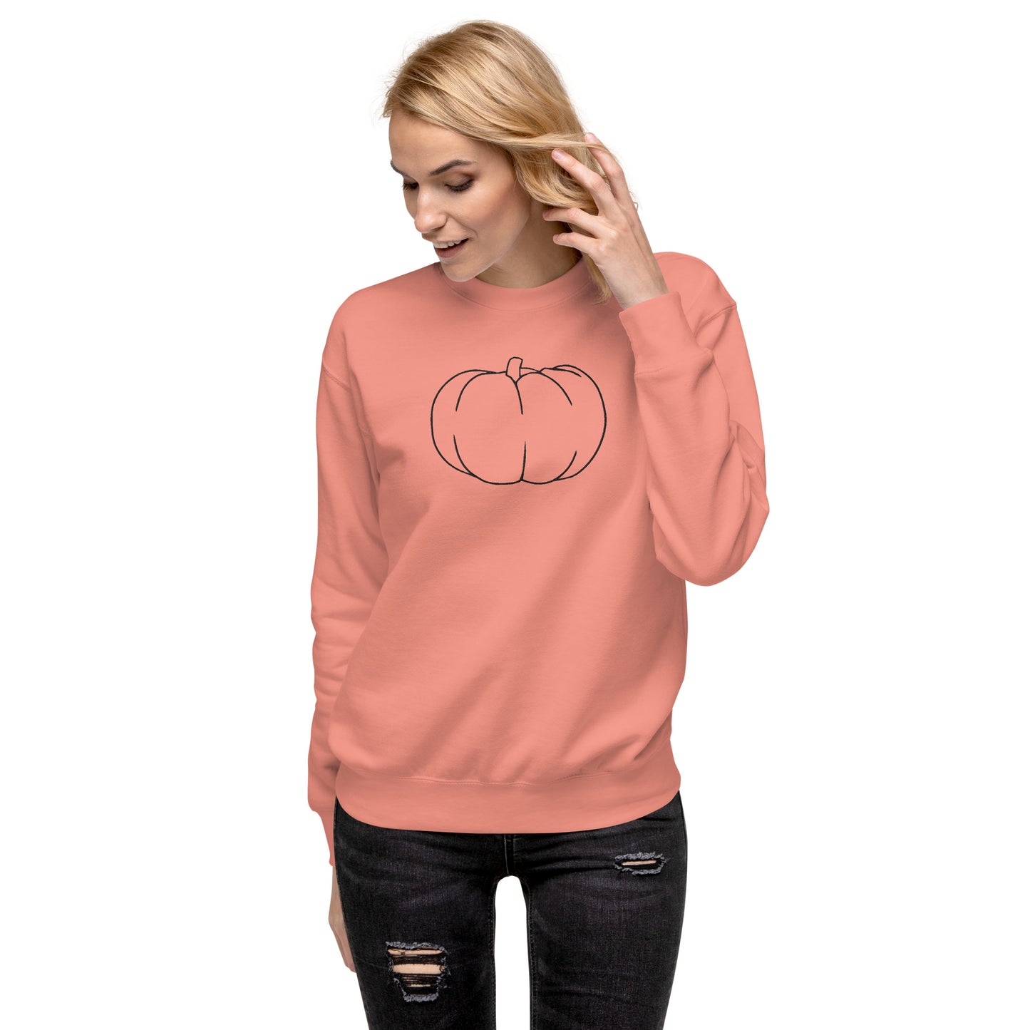 Pumpkin Outline Crewneck | Unisex Premium Sweatshirt