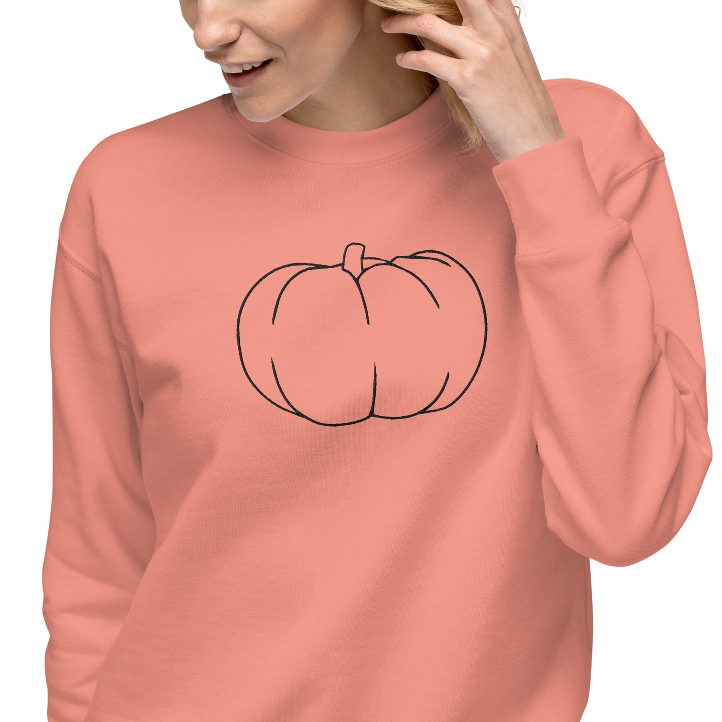 Pumpkin Outline Crewneck | Unisex Premium Sweatshirt