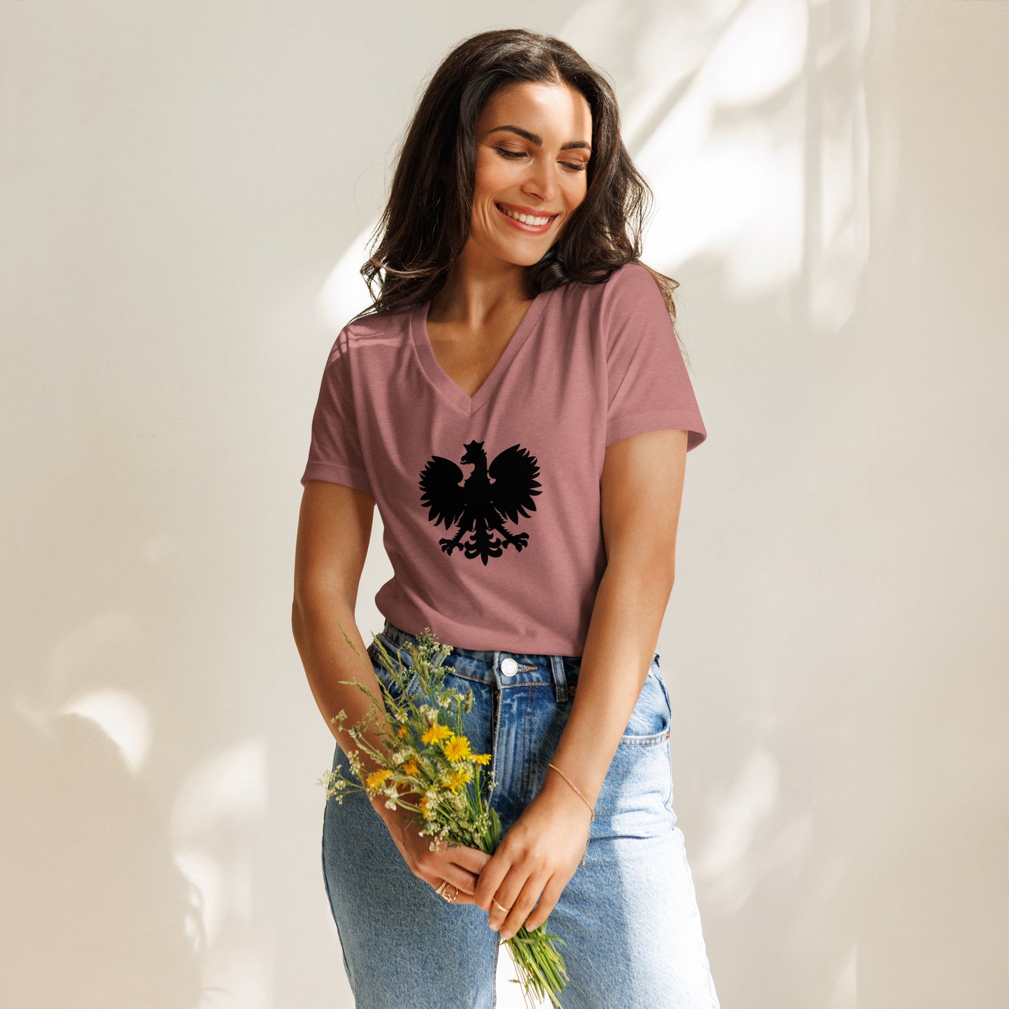 Polish Eagle | Basic Design | Women’s relaxed v-neck t-shirt